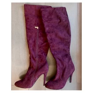 Knee high burgundy boots